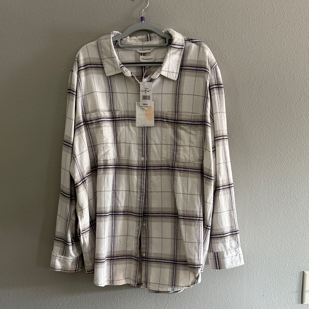 Thread & Supply Casual Plaid Shirt or Shacket.